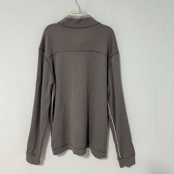 Hugo Boss Sweater Mens XL Brown Pullover Quarter Zip Casual Preppy Knit Cotton - Picture 11 of 15